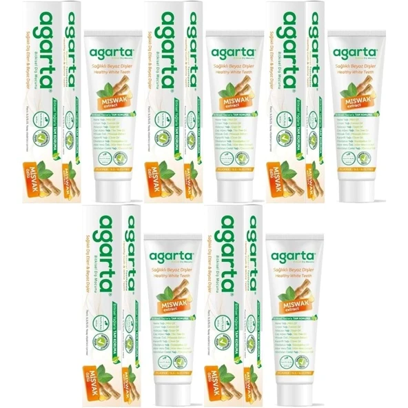 Agarta Doğal Diş Macunu 100ML Misvak özlü (5 Li Set) ürün görseli 1