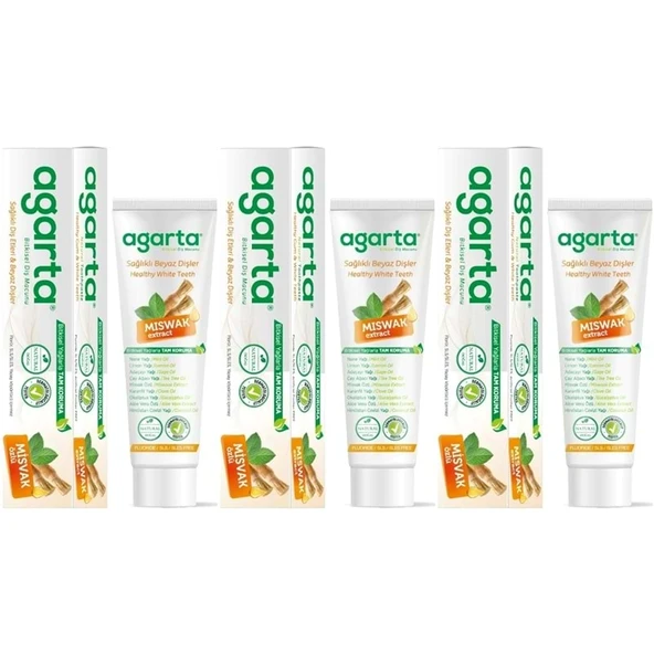 Agarta Doğal Diş Macunu 100ML Misvak özlü (3 Lü Set) ürün görseli 1