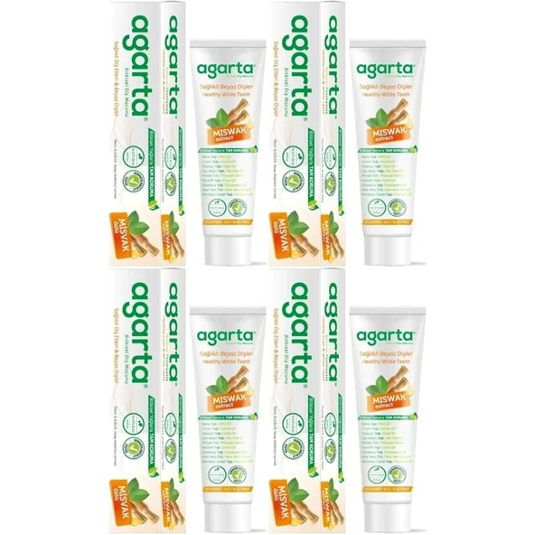Agarta Doğal Diş Macunu 100ML Misvak özlü (4 Lü Set) ürün görseli 1