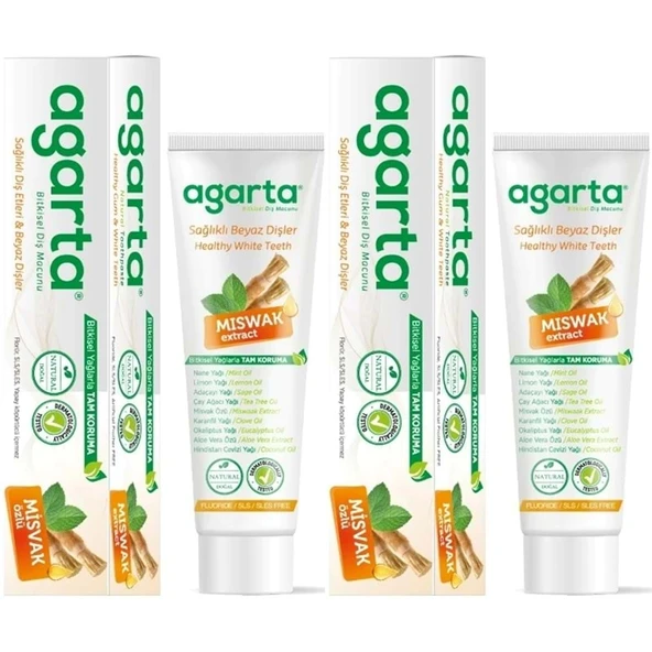 Agarta Doğal Diş Macunu 100ML Misvak özlü (2 Li Set) ürün görseli 1