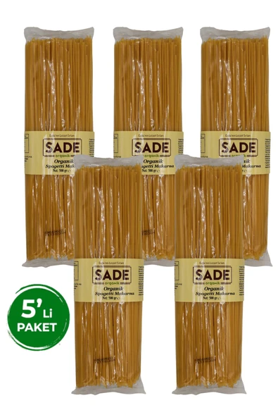 Sade Organik Organik Spagetti Makarna 5'li Paket ürün görseli 1