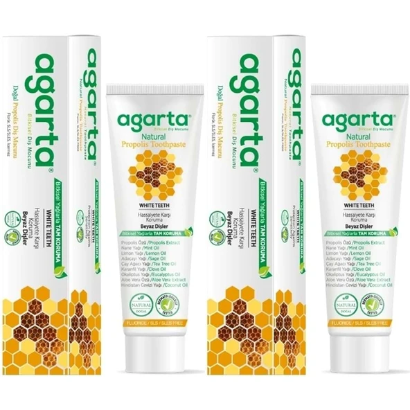 Agarta Doğal Diş Macunu 100ML Propolis (2 Li Set) ürün görseli 1