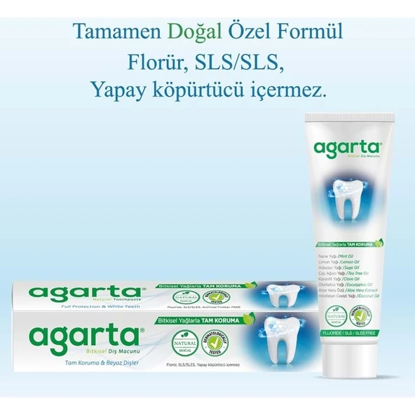Agarta Doğal Diş Macunu 100ML Bitki Özlü (4 Lü Set) - Resim 3