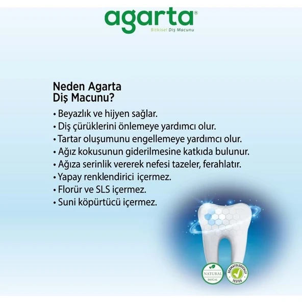 Agarta Doğal Diş Macunu 100ML Bitki Özlü (9 Lu Set) - Resim 5