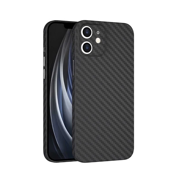 iPhone 12 Kılıf Ultra İnce Skin Carbon PP Kapak ürün görseli 1
