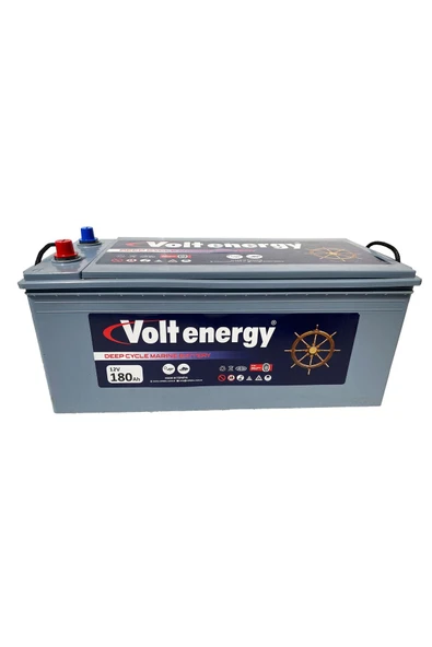 12 V 180 Amper Deep Cycle Marin Bakımsız Akü (Üretim Yılı:2026) ürün görseli 1