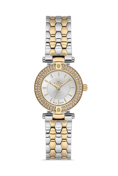 Ferro FL21608AWT-D Quartz Çelik Altın Gri 21 mm Kadın Kol Saati ürün görseli 1