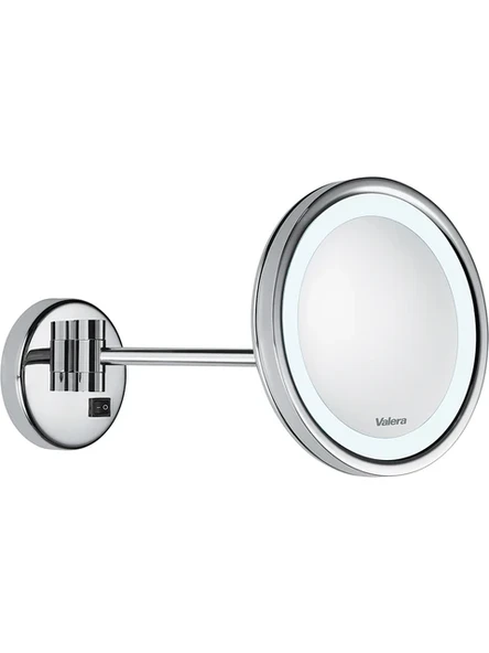 Valera Swiss Optima Light One LED Aydınlatmalı Açma - Kapama Düğmeli Yatay Eksen Ayarlı 3x Büyüteçli Krom Kaplamalı Ayna ürün görseli 1