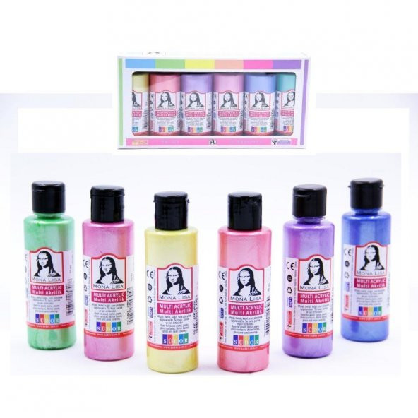 Monalisa Akrilik Boya 6 Renk x 70 ml İnci Sedef Renkler 1 Paket Multi Acrylic ürün görseli 1