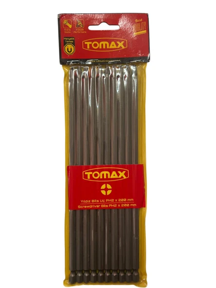 TOMAX YILDIZ BİTS UÇ PH2X200 1 PAKET 10 ADET ürün görseli 1