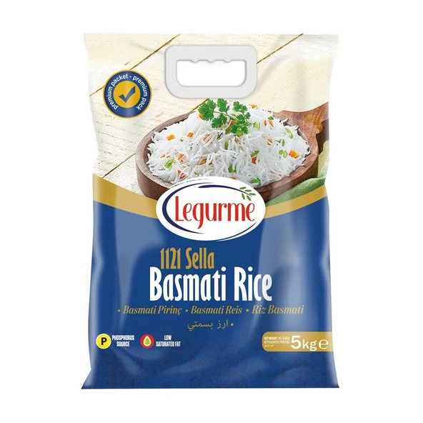 Yayla Bakliyat Legurme Basmati Pirinç 1121 Sella 5 kg ürün görseli 1