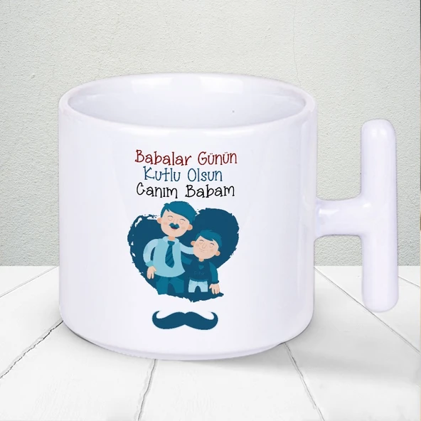 Babalar Günün Kutlu Olsun Canım Babam Yazılı Kahve Seven Babalara Özel T Kupa Bardak ürün görseli 1