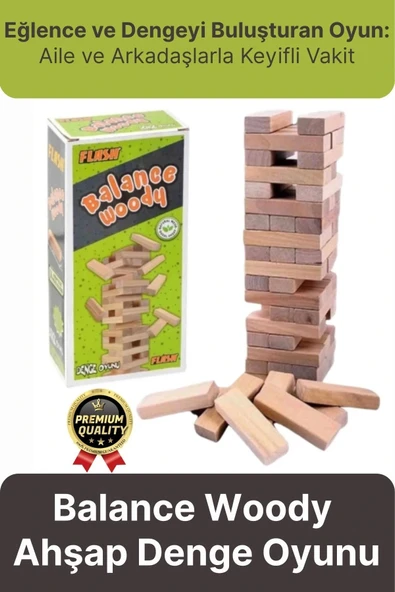 Premium Eğlence Parti Etkinlik Aile Strateji Koordinasyon Gelişimi Balance Woody Ahşap Denge Oyunu ürün görseli 1