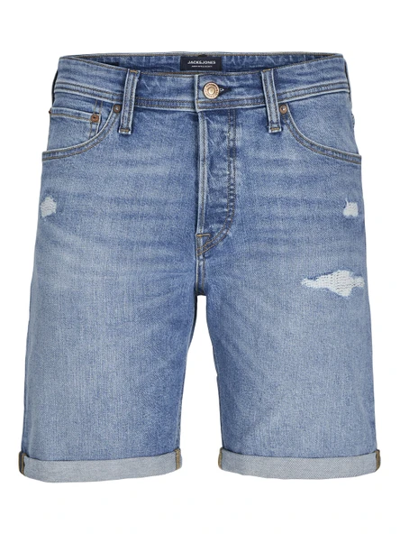 JACK JONES Erkek Likralı Siyah Kot Şort 12269612 ürün görseli 1