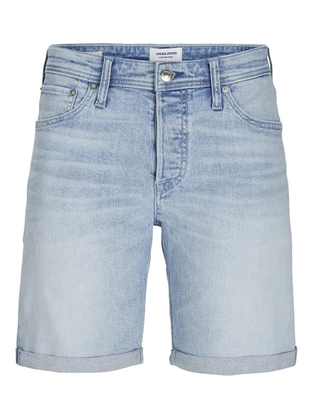 JACK JONES Erkek Likralı Siyah Kot Şort 12269612 ürün görseli 1