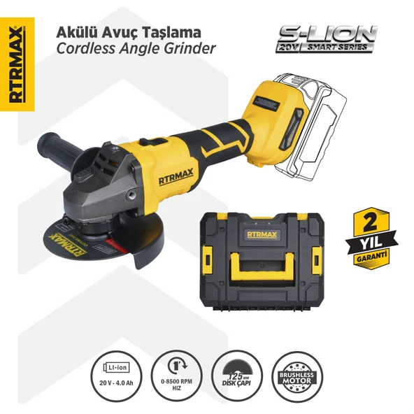 RTS5050B Şarjlı Avuç Taşlama Makinası Kömürsüz 125 mm 8.500 Rpm - Akü Hariç ürün görseli 1