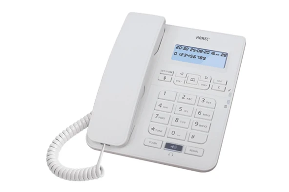 Karel TM145 Krem Kulaklıklı Ekranlı Masa Üstü Telefon ürün görseli 1
