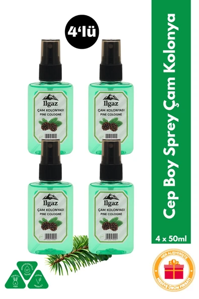 Çam Kolonyası 4'lü Sprey Set | Günlük Ferahlatıcı Kolonya - 4x50 ml ürün görseli 1