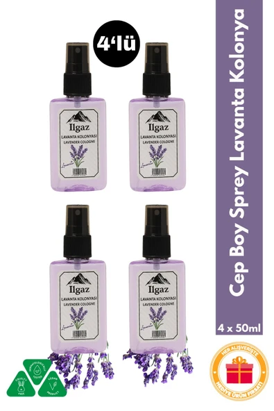 Lavanta Kolonyası 4’lü Sprey Set | Ferahlatıcı ve Rahatlatıcı Koku - 4x50 ml ürün görseli 1