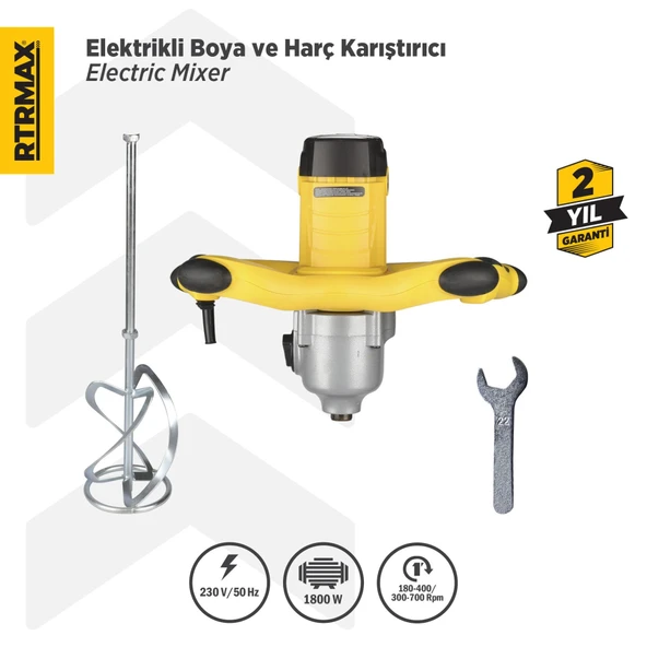 RTM396 Elektrikli Boya ve Harç Karıştırıcı 1800 W 140 mm ürün görseli 1
