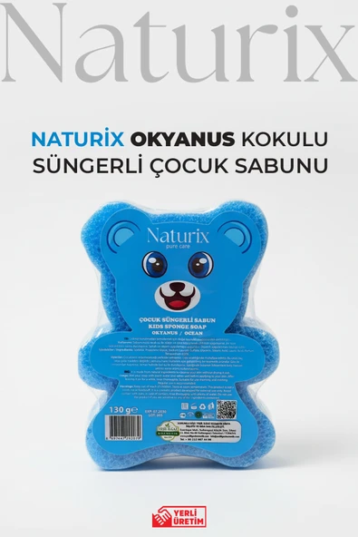 Ayıcık Şekilli Süngerli Okyanus Ferahlığı Çocuk Sabunu Hassas Ciltler İçin Yumuşak Bakım - 150 gr ürün görseli 1