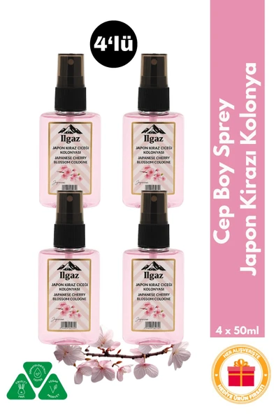 Japon Kiraz Çiçeği Kolonyası 4’lü Sprey Set | Çiçeksi ve Kalıcı Koku - 4x50 ml ürün görseli 1