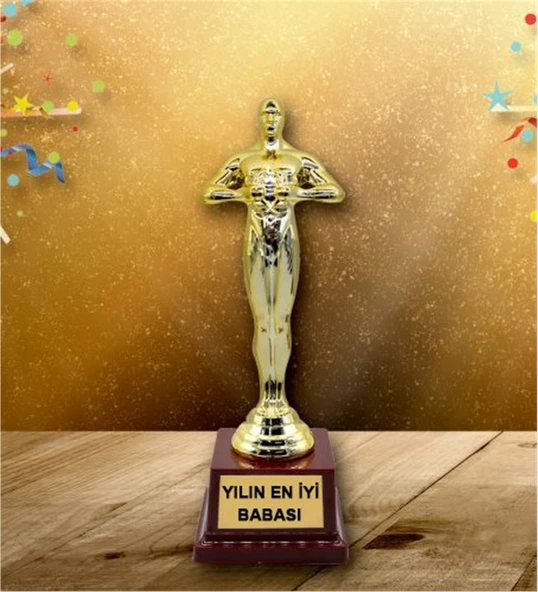 Eşe Sevgiliye Babaya Hediye Yılın En İyi Babası Oscarı Ödülü Hediye Büyük Boy ürün görseli 1