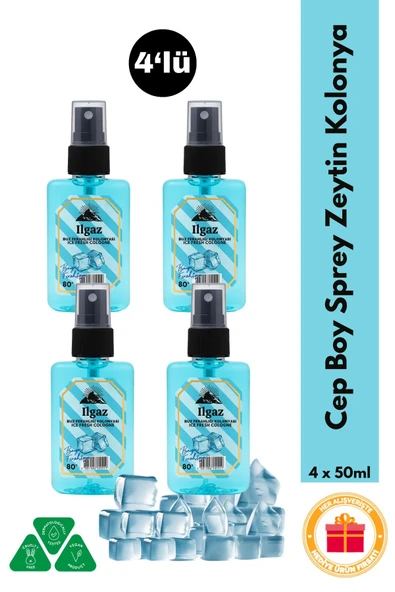 Buz Ferahlığı Sprey Kolonya Cep Boy Elegance Series 4'lü Eko Paket - 4x50 ml ürün görseli 1