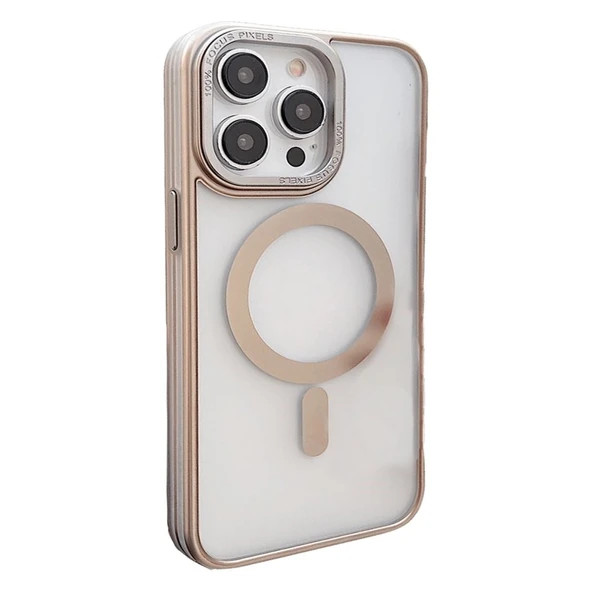 İPhone 15 Pro Max Uyumlu Magsafe özellikli Gold Monte Kılıf ürün görseli 1