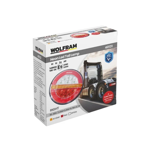 Led Yuvarlak 4 Fonksiyonlu Stop-Sinyal-Park-Geri Vites 10-30V E9 Belgeli Sağ 40131 ürün görseli 1