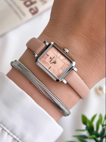 Daniel Klein Minimalist Model Deri Kordon 3 Atm Suya Dayanıklı Özel Tasarım Kadın Kol Saat+Bileklik VS.BLKT.0439 ürün görseli 1
