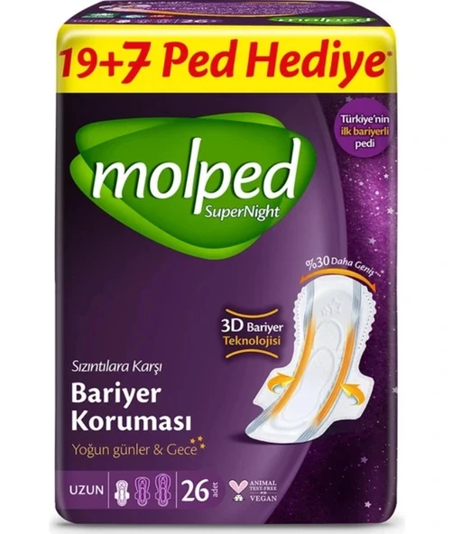 Nessiworld Molped SüperNight Süper Gece Ped 26 Adet ürün görseli 1
