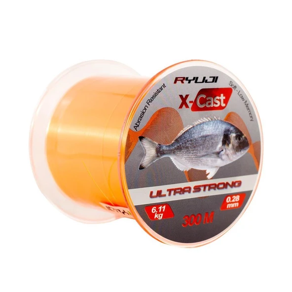 Ryuji X-Cast Surf  300 Metre Orange Turuncu Monofilament Misina ürün görseli 1