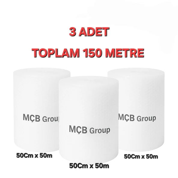 3 Adet 50cm x 50 Metre Balonlu Naylon Paketleme Ambalaj Koruma Patpat Naylonu ürün görseli 1