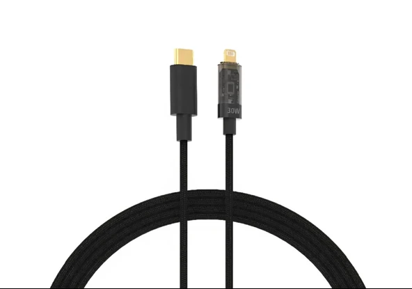 Digital Göstergeli Hasir 30W Lightning Şarj & Data Kablosu ürün görseli 1