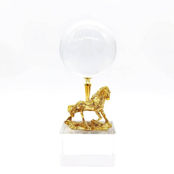 Crearthome Kristal At Detaylı Dekoratif Küre Altın SZR-11-B-A ürün görseli 1