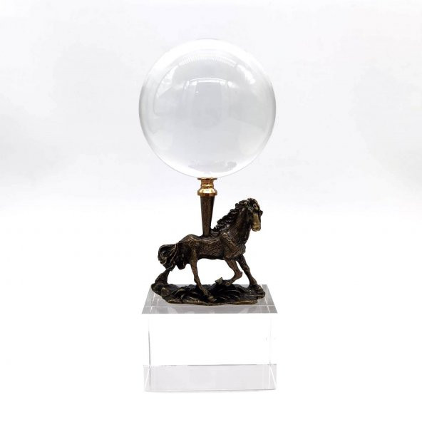 Crearthome Kristal At Detaylı Dekoratif Küre Eskitme SZR-11-B-E ürün görseli 1