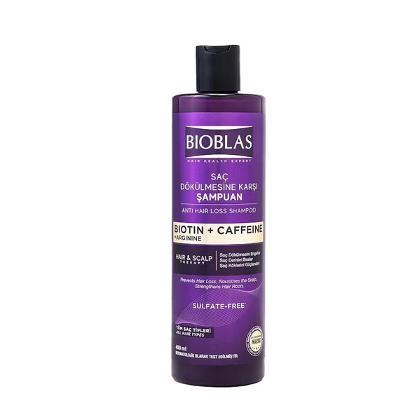 Bioblas Biotin + Caffeine + Arginine Saç Dökülmesi ne Karşı Şampuan 400 ml ürün görseli 1
