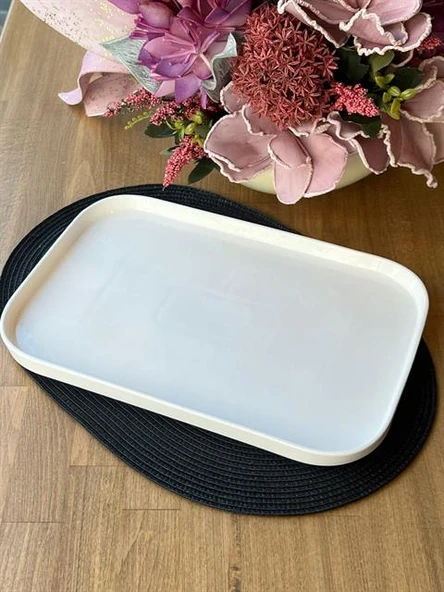 Porselen Dikdörtgen Sunum Tabak 35x24 Cm ürün görseli 1