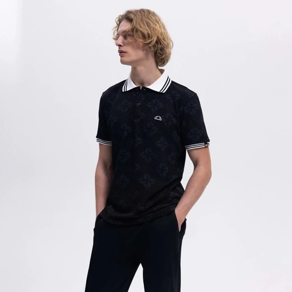 Ellesse Erkek Polo Yaka Siyah Tişört – EM381-BK ürün görseli 1