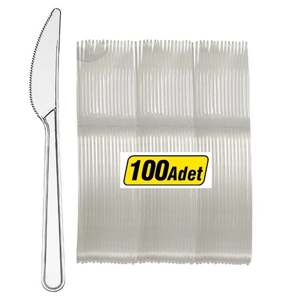 Kullan AT Lüks Sert Plastik Şeffaf Bıçak (1Pk - 100 adet) ürün görseli 1