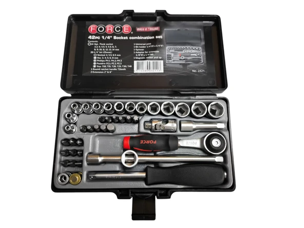 Force 42 Parça 1/4" Lokma Takımı Profesyoneller için ürün görseli 1
