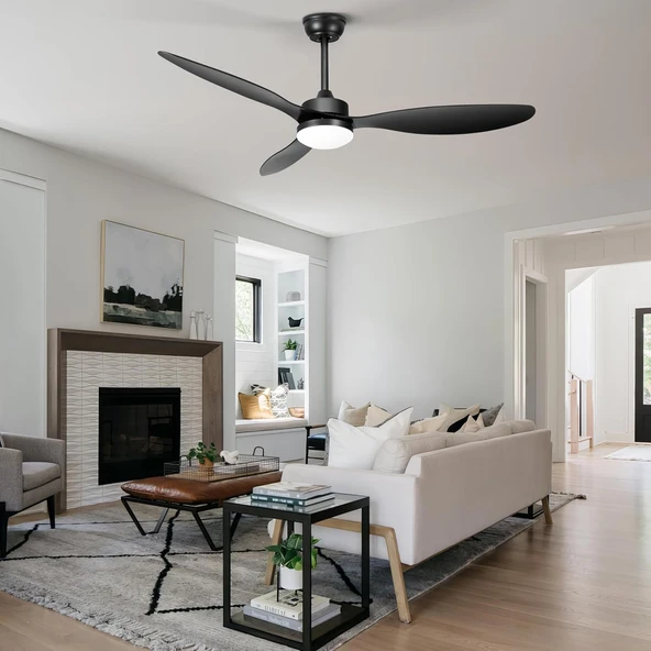 40 Watt, 3 Işık Modlu, 6 Kademeli, Kumandalı, Çok Şık ve Kaliteli Tavan Vantilatörü Ledli Vantilatör ürün görseli 1