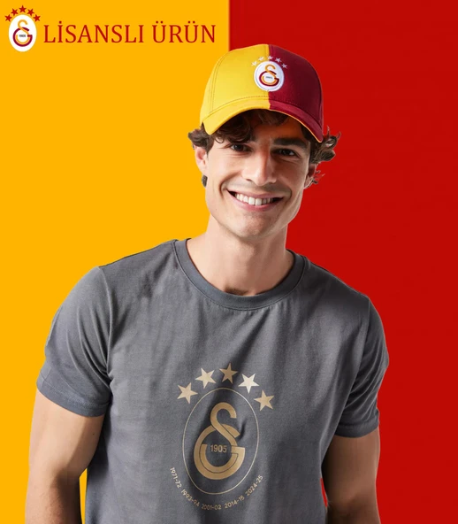 Galatasaray Lisanslı Şampiyonluk Özel Sarı Kırmızı 5 Yıldız Parçalı Şapka ürün görseli 1