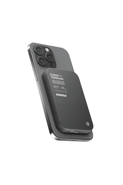 MOMAX IP117D Q.MAG X1 10000MAH MAGSAFE WİRELESS POWERBANK SİYAH ürün görseli 1
