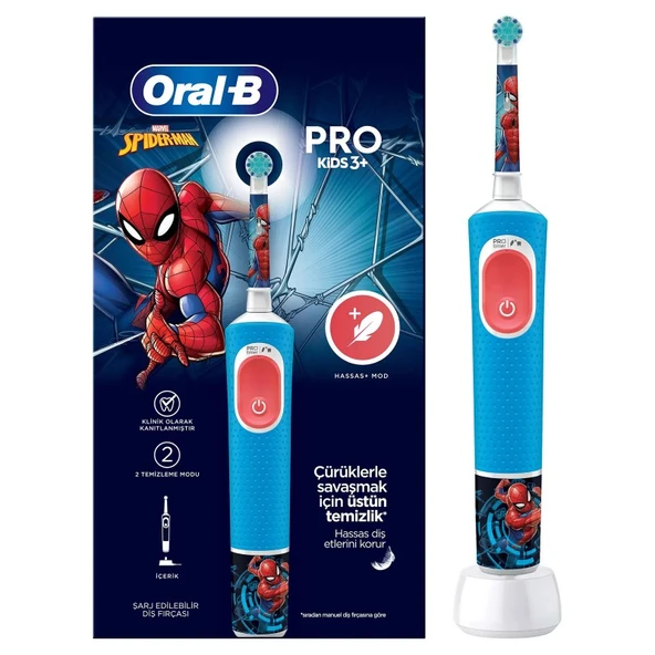 ORAL-B ŞARJLI DİŞ FIRÇASI VİTALİTY PRO ÇOCUK - SPIDERMAN ürün görseli 1