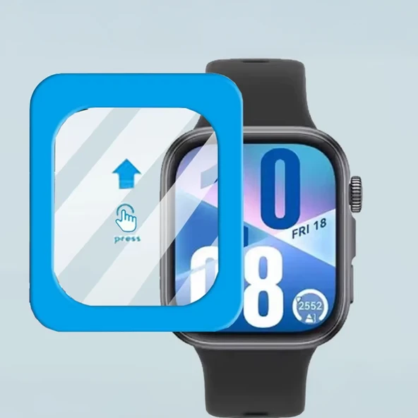 Huawei Watch Fit 4 Pro İle Uyumlu Kolay Takılabilir Takma Aparatlı Temperli Cam Ekran Koruyucu ürün görseli 1