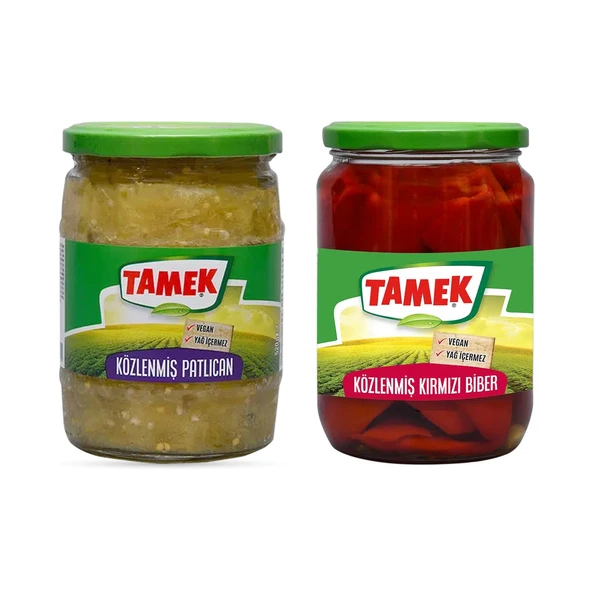 Tamek Közlenmiş Biber ve Patlıcan Cam Kavanoz 2 li ürün görseli 1