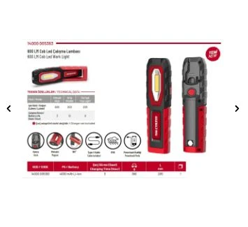 İZELTAŞ COBLED BÜYÜK BOY ÇALIŞMA LAMBASI 600 LM  (180 AYARLANABİLİR ) ürün görseli 1