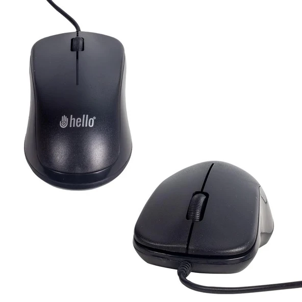 HELLO HL-38 1000 DPI SİYAH KABLOLU OPTİK MOUSE ürün görseli 1